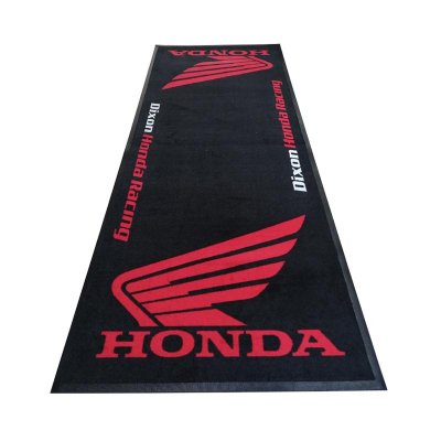 Custom Motorcycle Mat, Honda, Black and Red, Front View